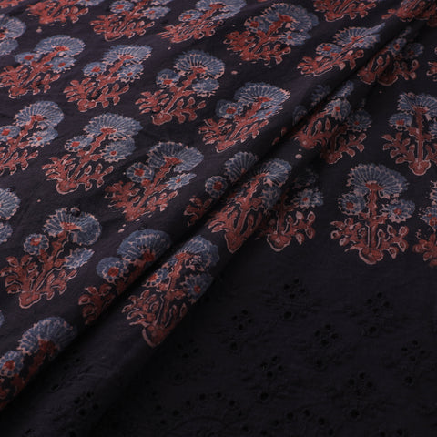 Natural Dyed Hand Block Print Ajrakh Cotton Hakoba Fabric 29