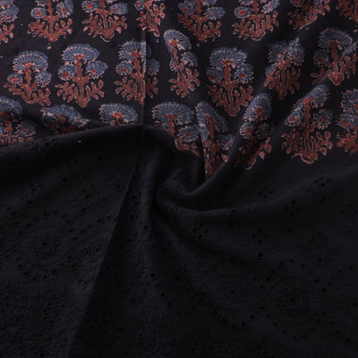 Black - Natural Dyed Hand Block Print Ajrakh Cotton Hakoba Fabric 29