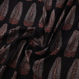 Black - Hand Block Ajrakh Print Natural Dyed Pure Mul Cotton Fabric 04