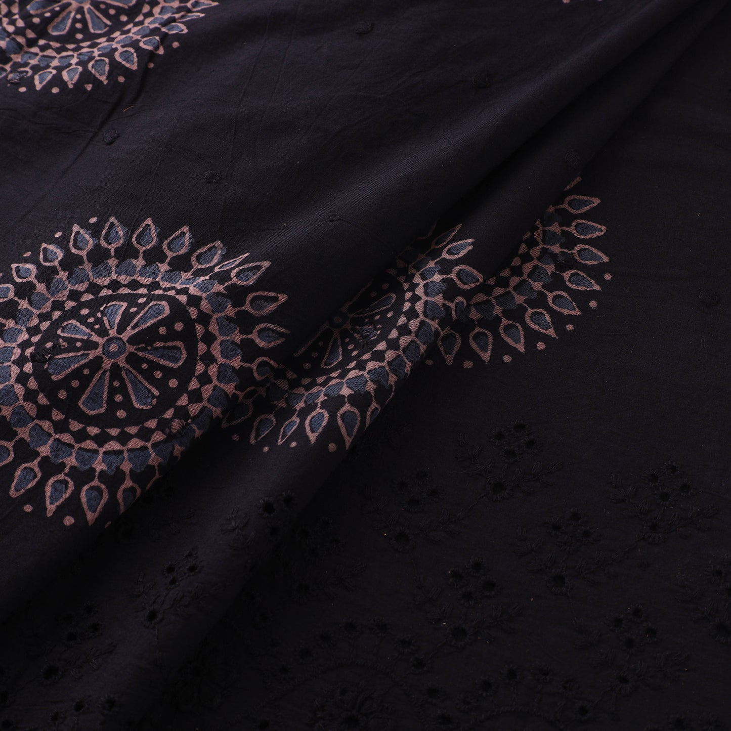 Natural Dyed Hand Block Print Ajrakh Cotton Hakoba Fabric 31