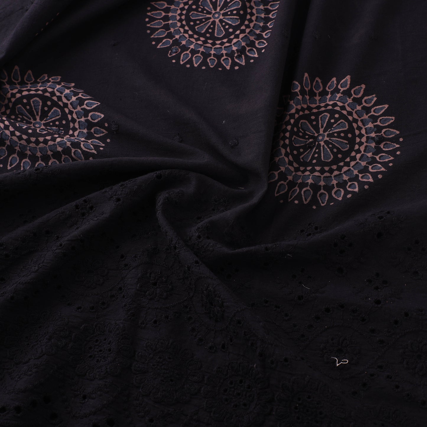 Natural Dyed Hand Block Print Ajrakh Cotton Hakoba Fabric 31