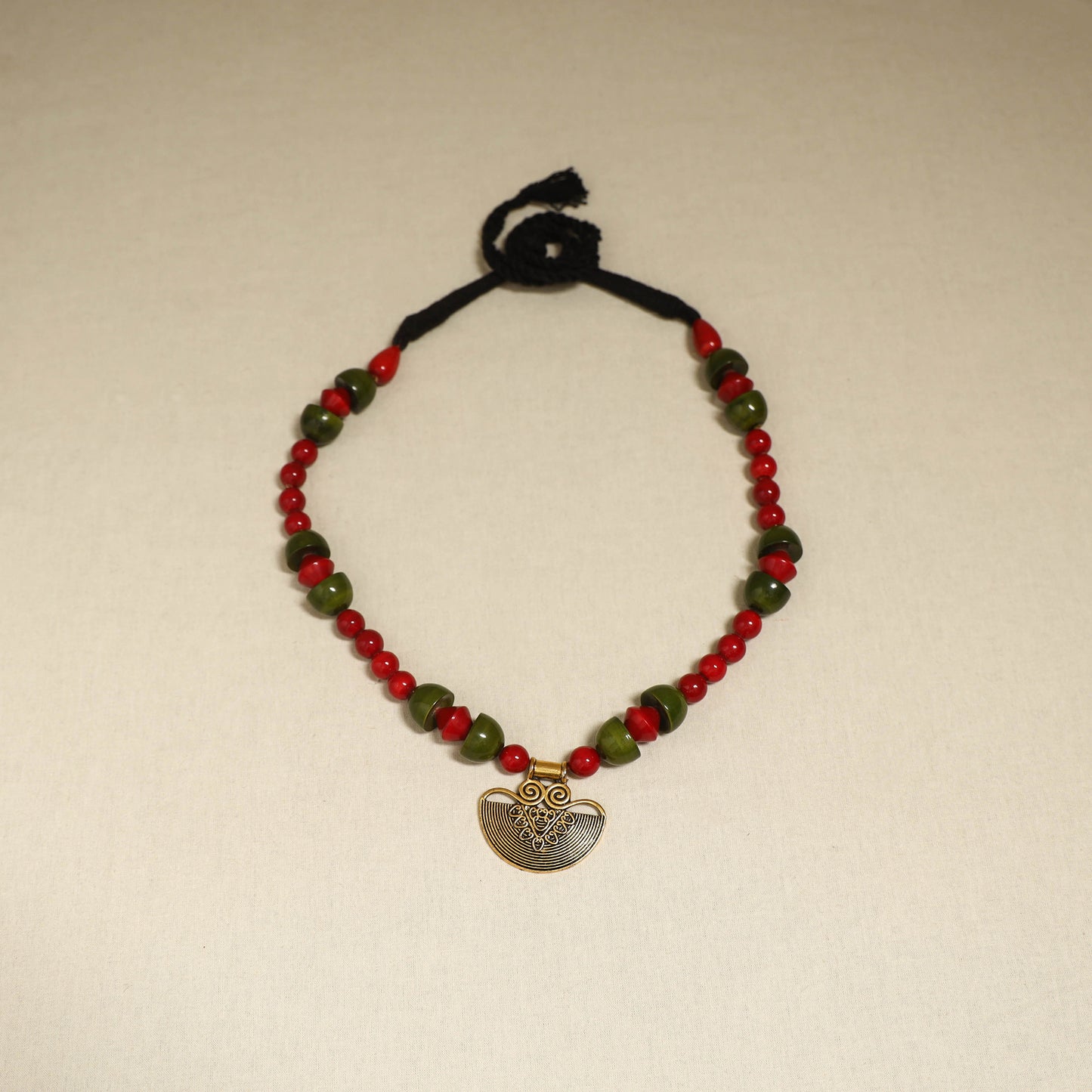 Red - Channapatna Handcrafted Wooden Necklace 48