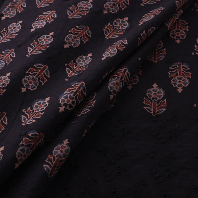 Natural Dyed Hand Block Print Ajrakh Cotton Hakoba Fabric 32