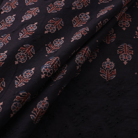 Natural Dyed Hand Block Print Ajrakh Cotton Hakoba Fabric 32