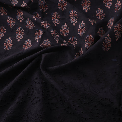 Natural Dyed Hand Block Print Ajrakh Cotton Hakoba Fabric 32