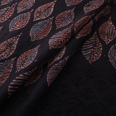 Natural Dyed Hand Block Print Ajrakh Cotton Hakoba Fabric 33