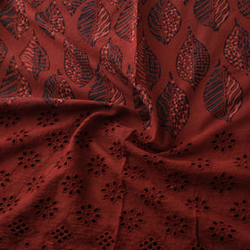 Natural Dyed Hand Block Print Ajrakh Cotton Hakoba Fabric 34