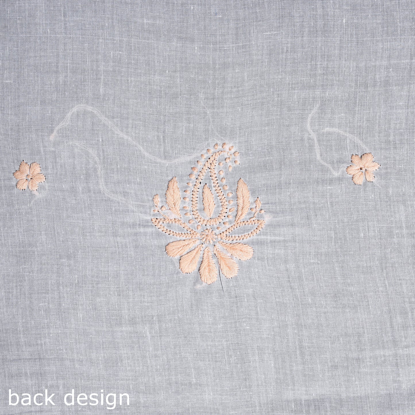 White - chikankari hand embroidery chanderi silk unstitched