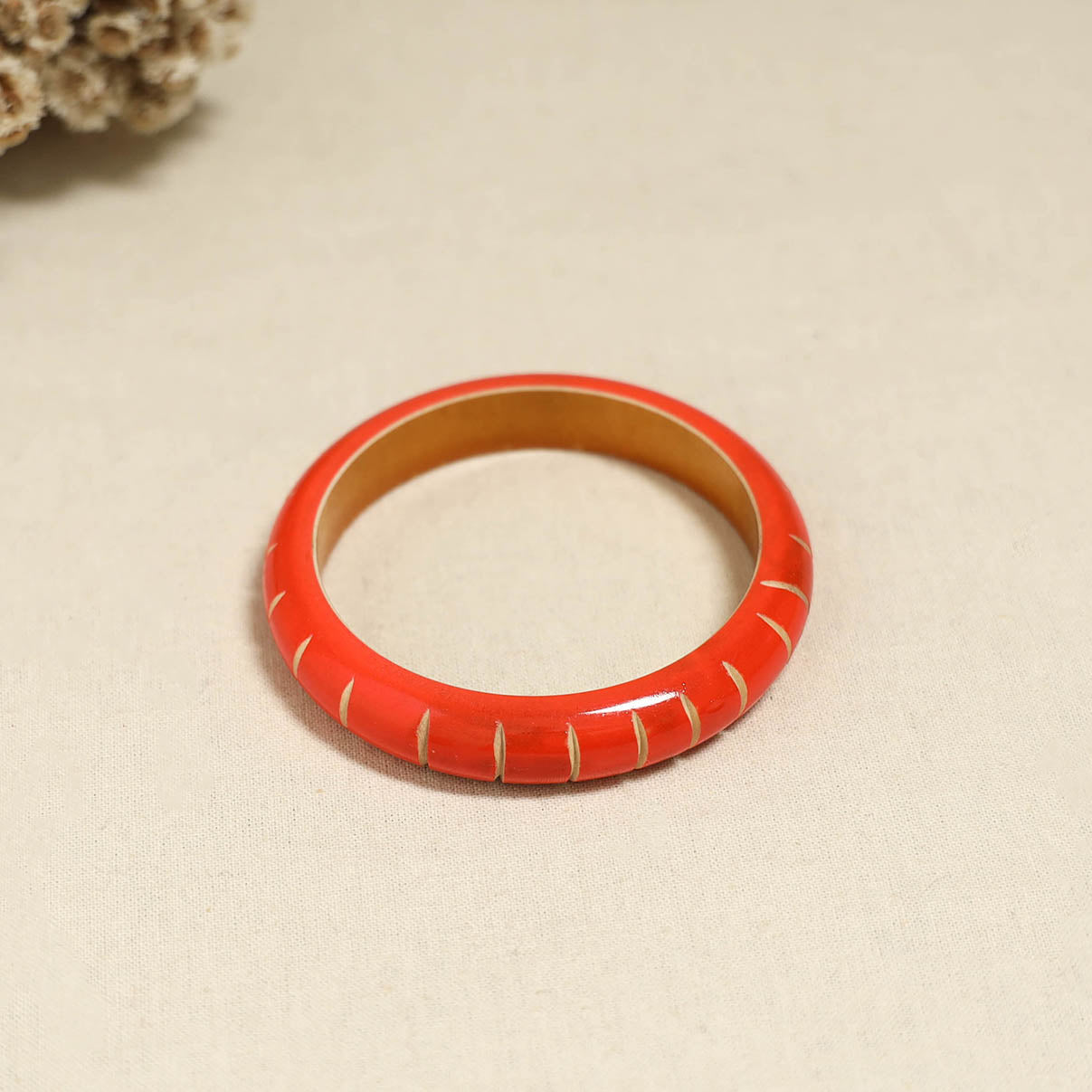 Orange - Channapatna Handcrafted Wooden Bangle 62