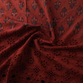 Red - Natural Dyed Hand Block Print Ajrakh Cotton Hakoba Fabric 35