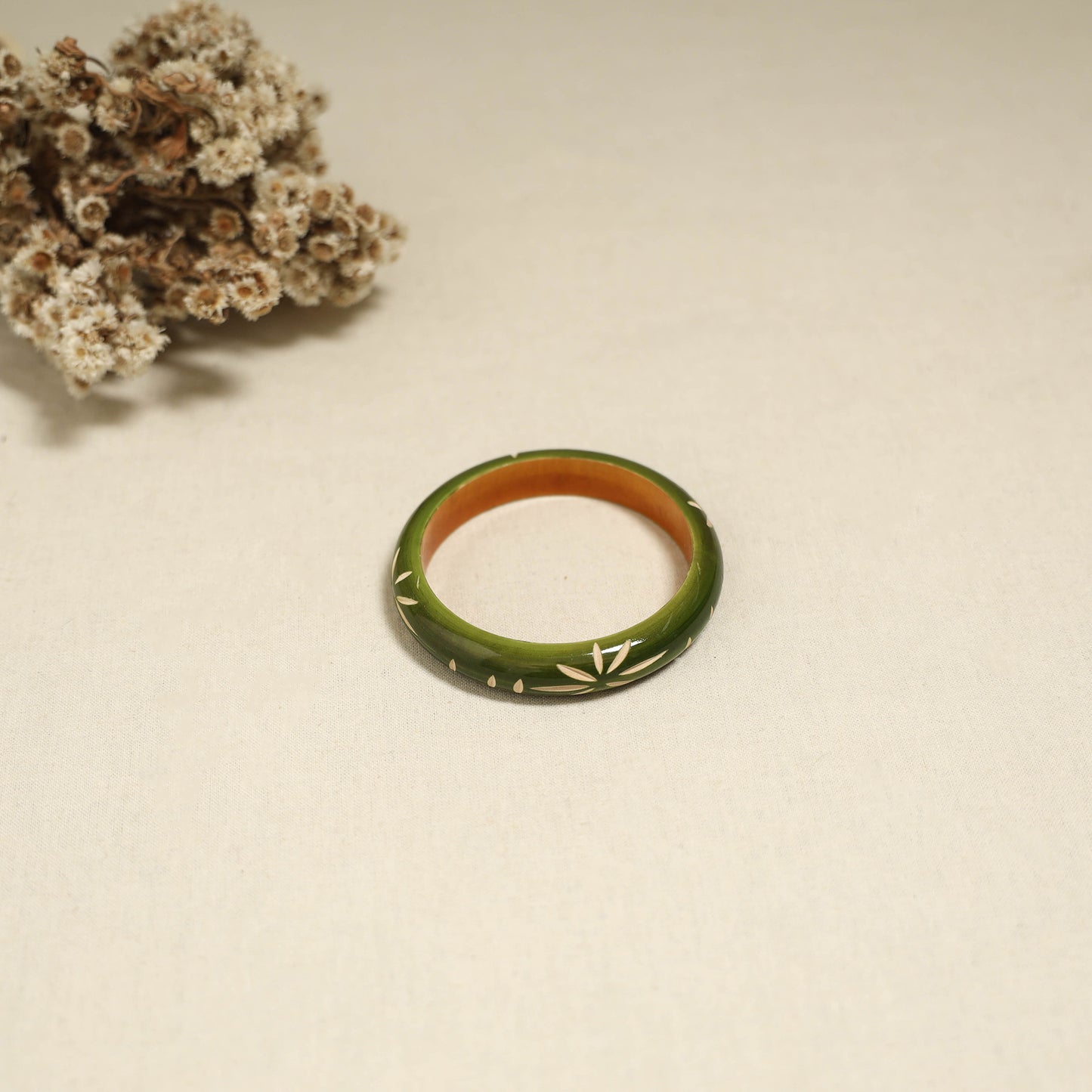 Green - Channapatna Handcrafted Wooden Bangle (Size - 2-6) 65