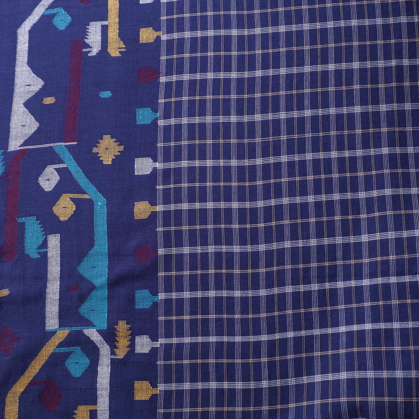 Pure Handloom Cotton Bengal Jamdani Fabric 04