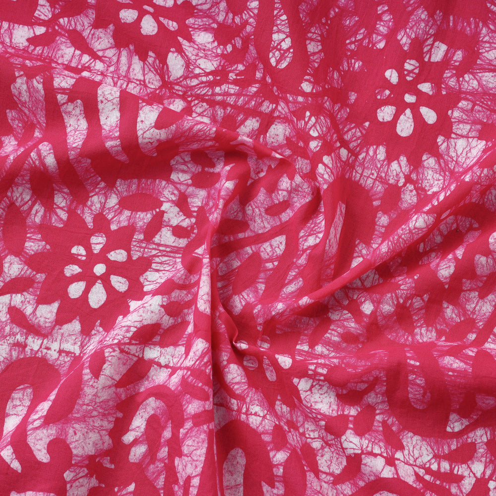 Pink - Hand Batik Printed Pure Cotton Fabric