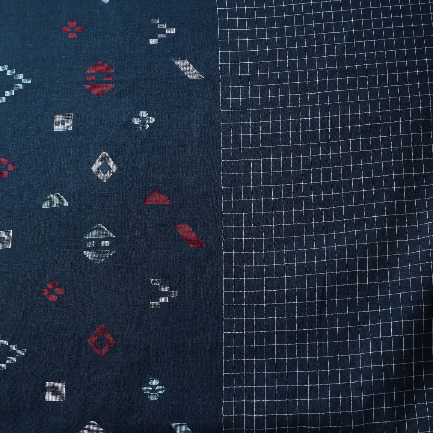 Pure Handloom Cotton Bengal Jamdani Fabric 05