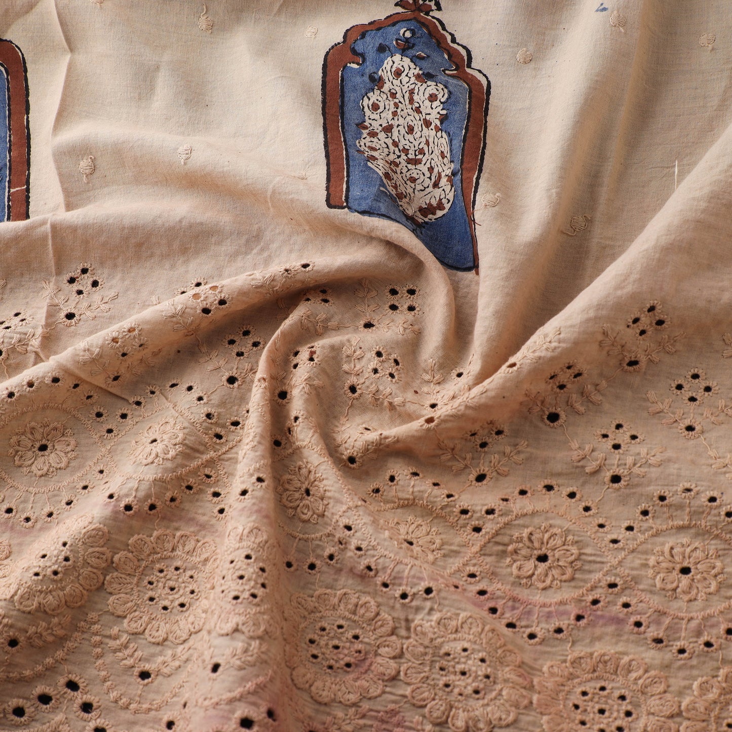 Natural Dyed Hand Block Print Ajrakh Cotton Hakoba Fabric 39