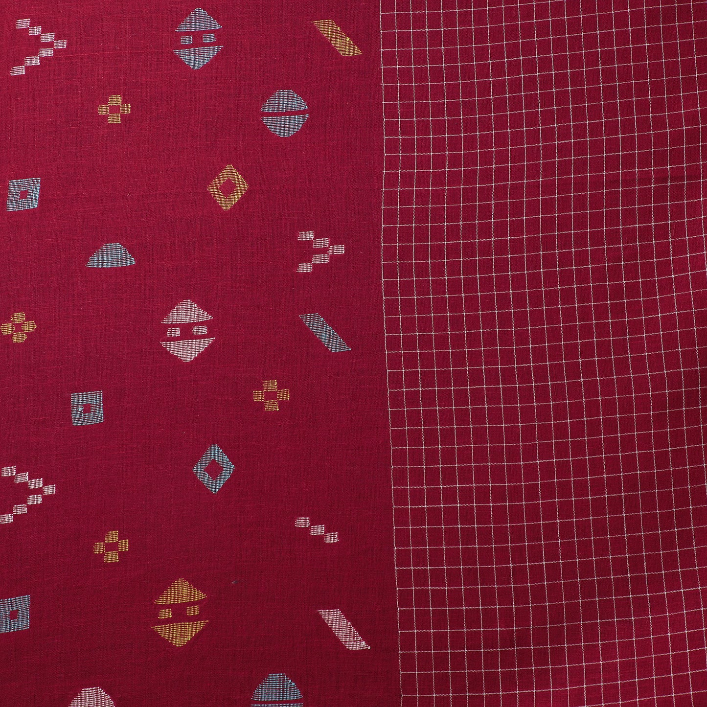 Pure Handloom Cotton Bengal Jamdani Fabric 06