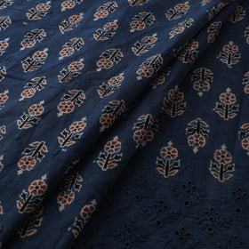 Natural Dyed Hand Block Print Ajrakh Cotton Hakoba Fabric 40