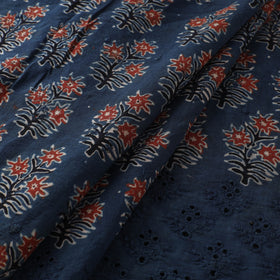 Natural Dyed Hand Block Print Ajrakh Cotton Hakoba Fabric 41
