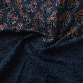 Natural Dyed Hand Block Print Ajrakh Cotton Hakoba Fabric 41