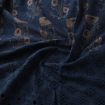 Natural Dyed Hand Block Print Ajrakh Cotton Hakoba Fabric 42