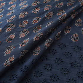 Natural Dyed Hand Block Print Ajrakh Cotton Hakoba Fabric 43