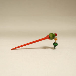 Red - Channapatna Handcrafted Wooden Juda Stick 05