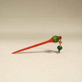 Red - Channapatna Handcrafted Wooden Juda Stick 05