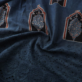 Natural Dyed Hand Block Print Ajrakh Cotton Hakoba Fabric 44
