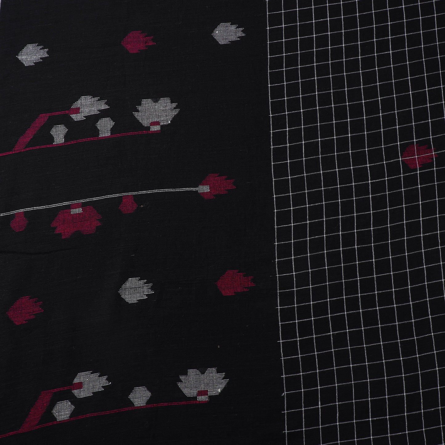 Pure Handloom Cotton Bengal Jamdani Fabric 10