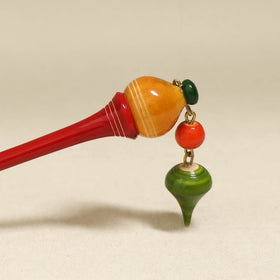 Red - Channapatna Handcrafted Wooden Juda Stick 07