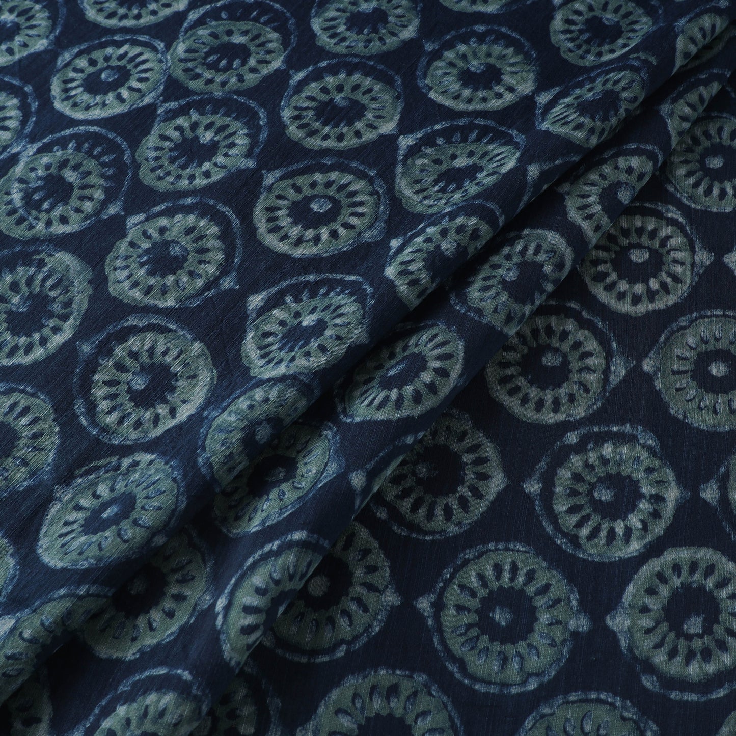 Akola Hand Block Printed Handloom Chanderi Slub Fabric 01