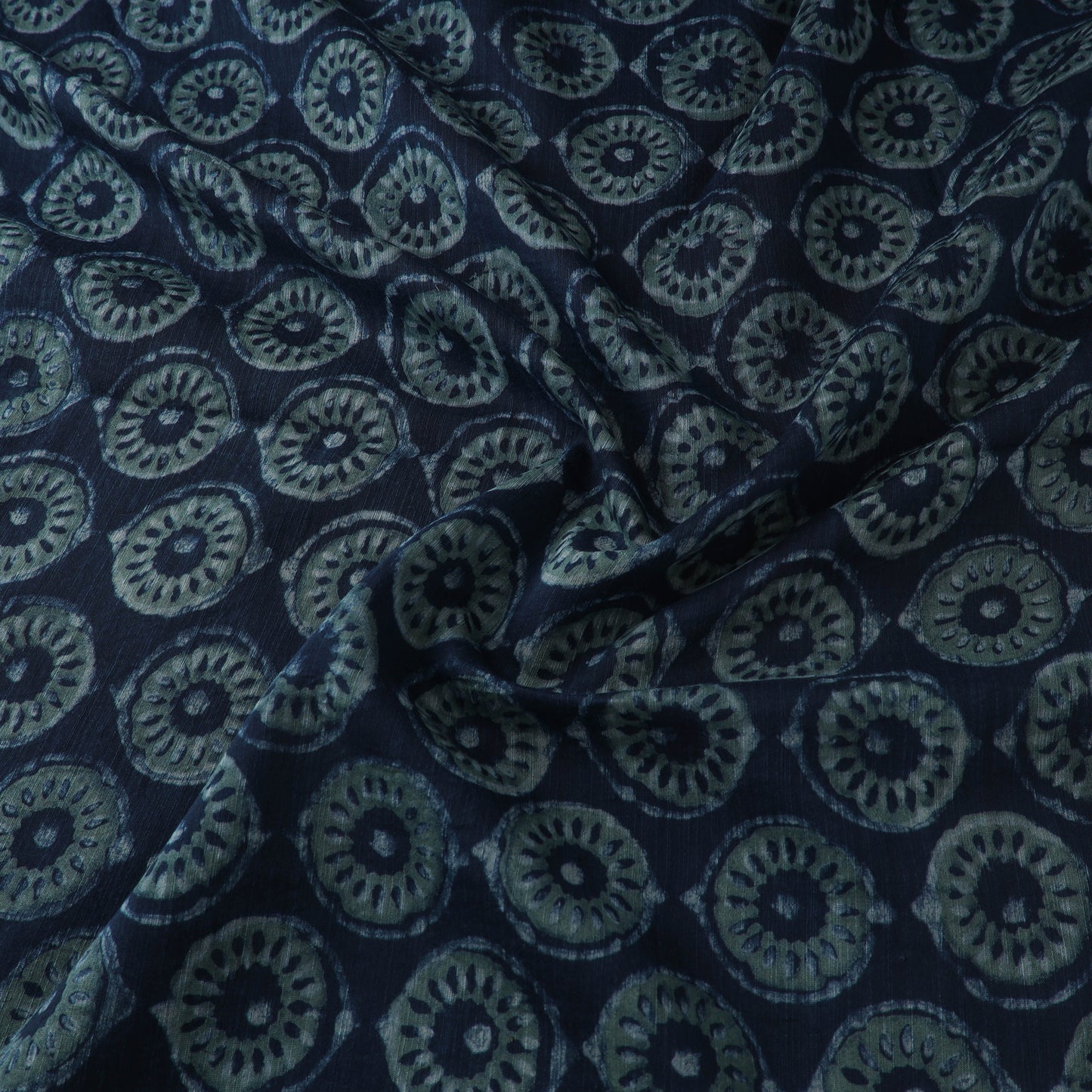 Akola Hand Block Printed Handloom Chanderi Slub Fabric 01