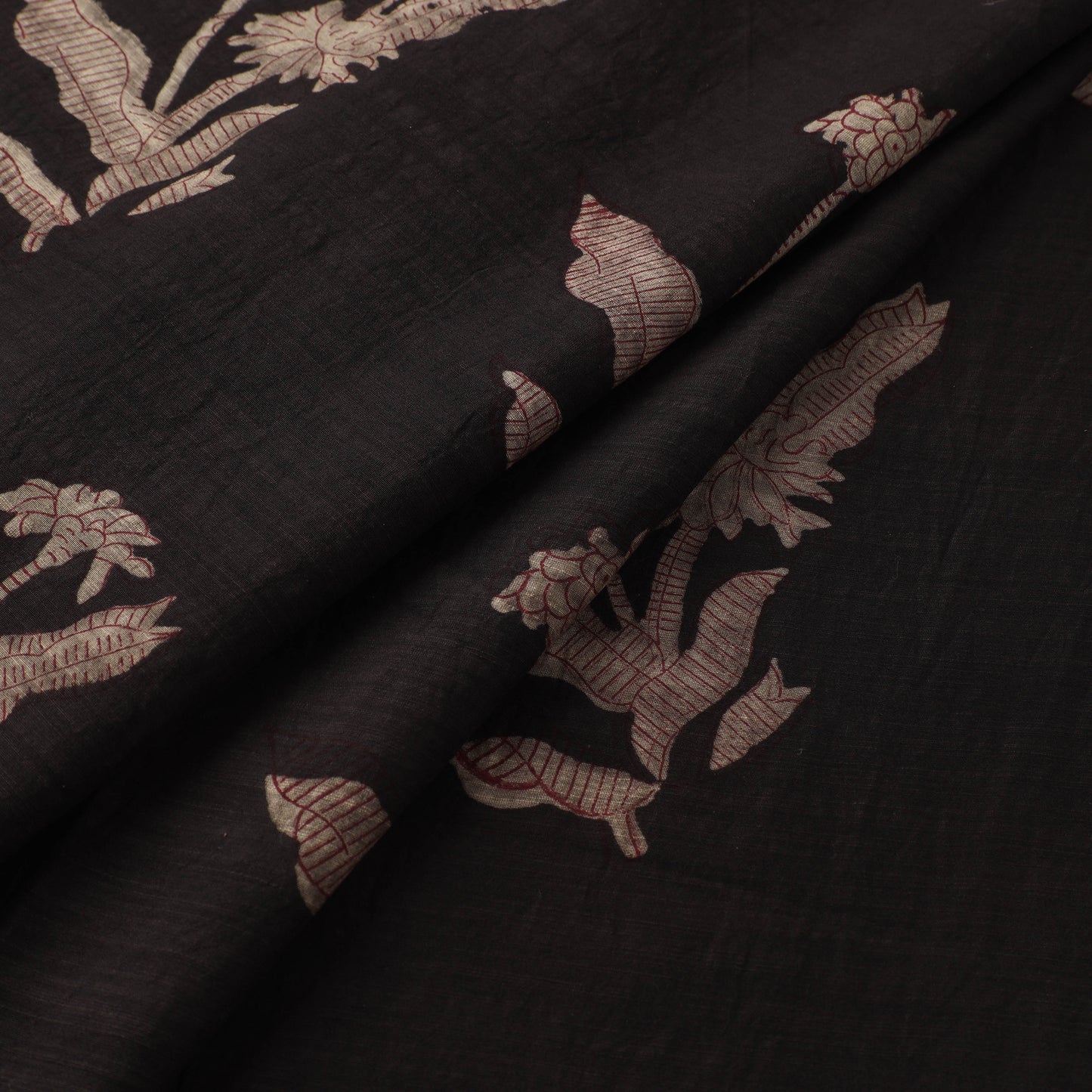 Akola Hand Block Printed Handloom Chanderi Slub Fabric 02