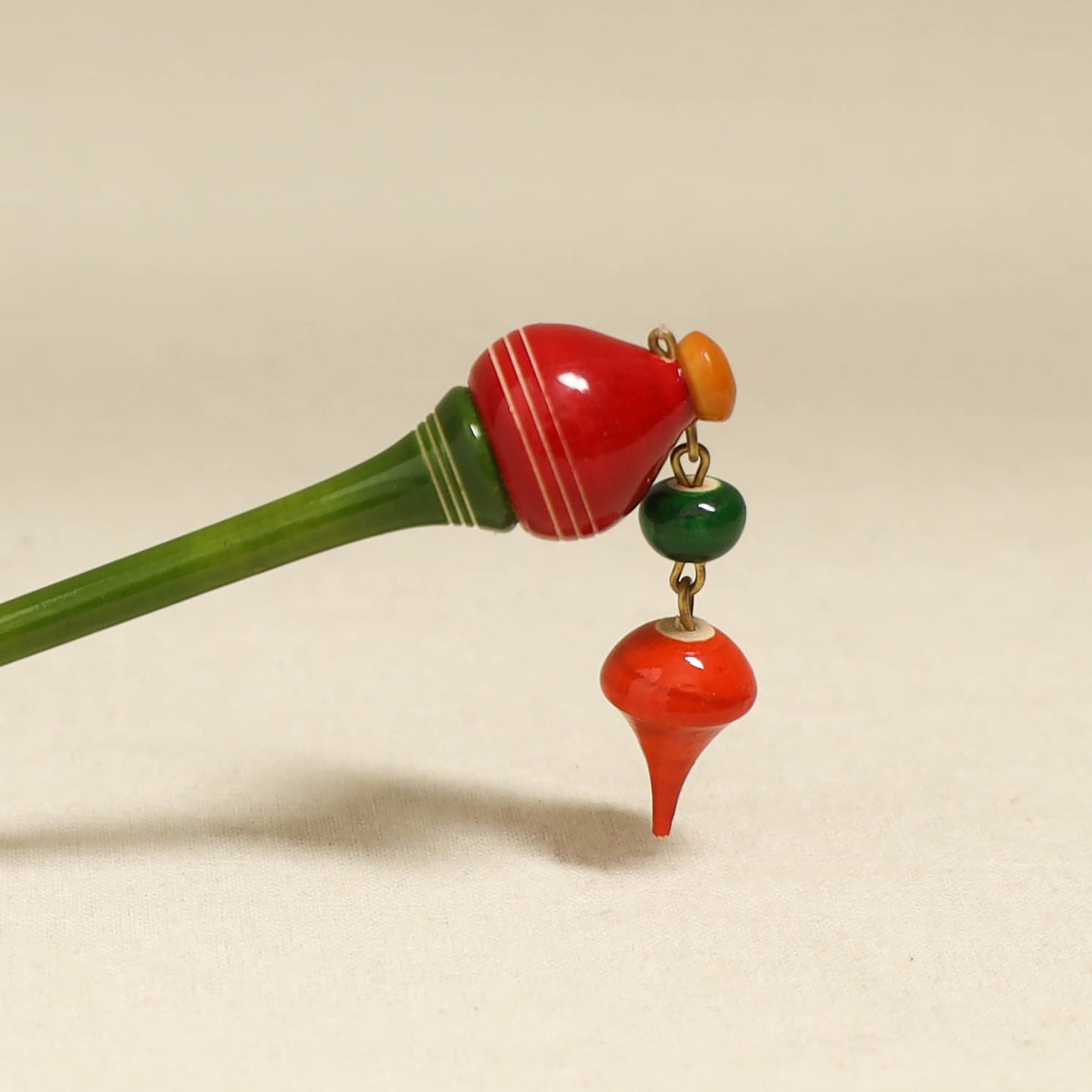 Green - Channapatna Handcrafted Wooden Juda Stick 08