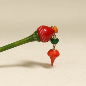 Green - Channapatna Handcrafted Wooden Juda Stick 08