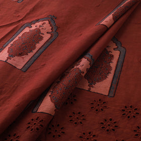 Natural Dyed Hand Block Print Ajrakh Cotton Hakoba Fabric 47