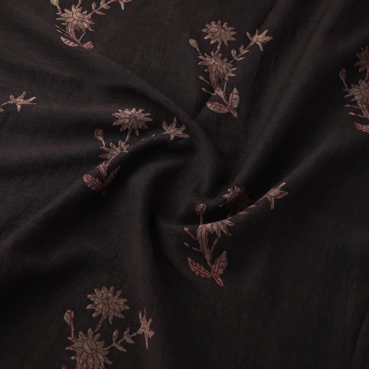 Akola Hand Block Printed Handloom Chanderi Slub Fabric 03