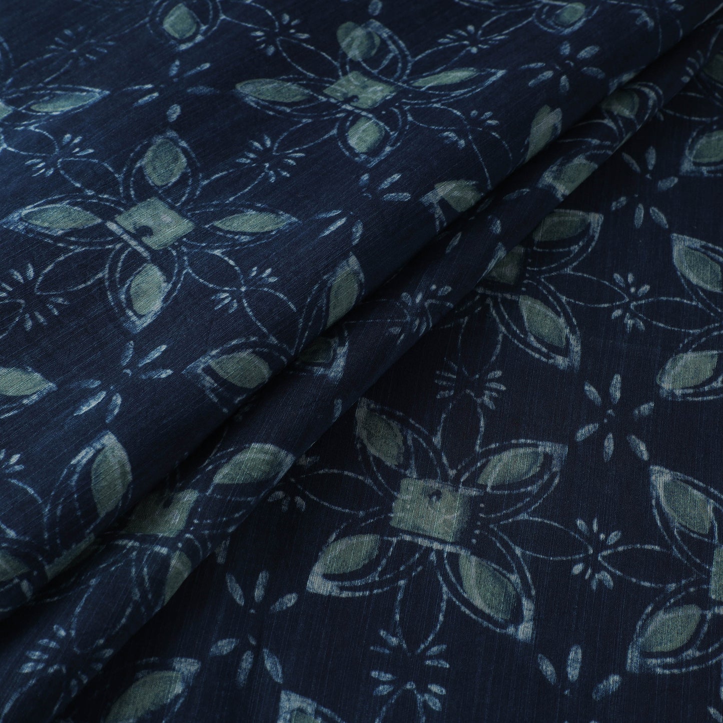 Akola Hand Block Printed Handloom Chanderi Slub Fabric 04