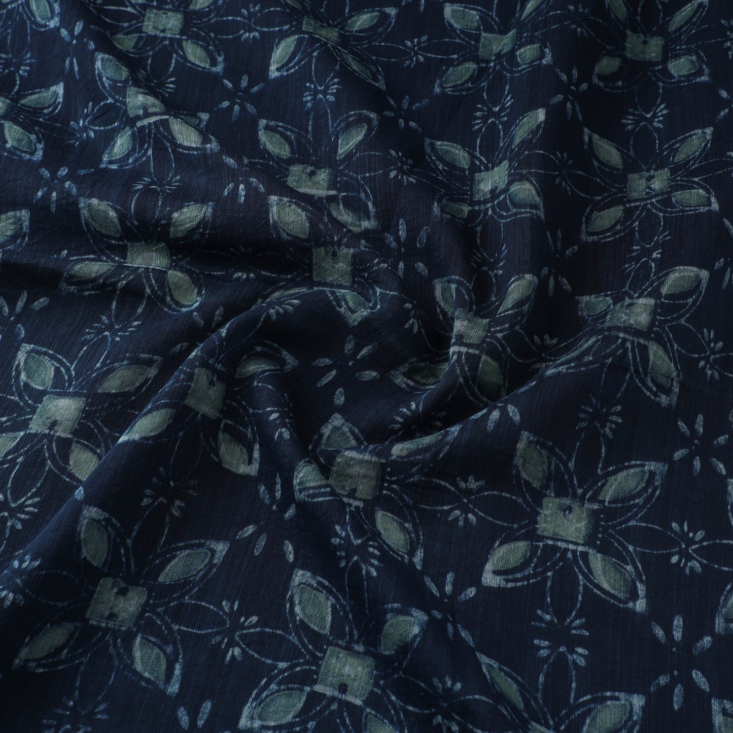 Akola Hand Block Printed Handloom Chanderi Slub Fabric 04