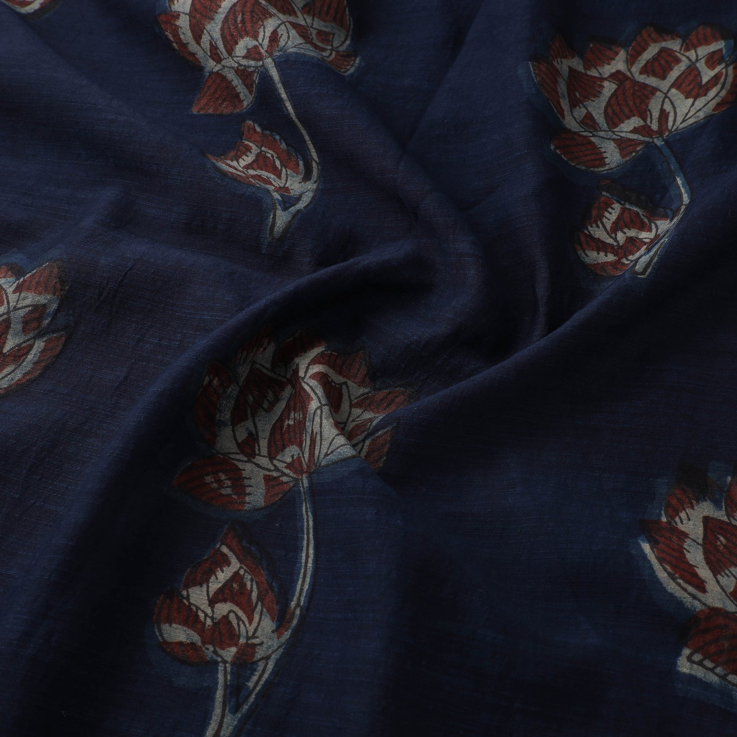 Akola Hand Block Printed Handloom Chanderi Slub Fabric 05