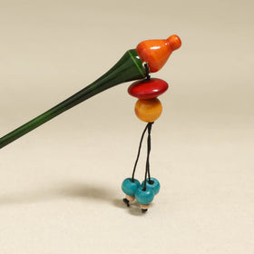Green - Channapatna Handcrafted Wooden Juda Stick 12