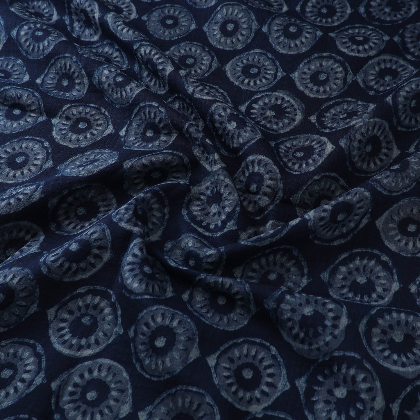 Akola Hand Block Printed Handloom Chanderi Slub Fabric 06