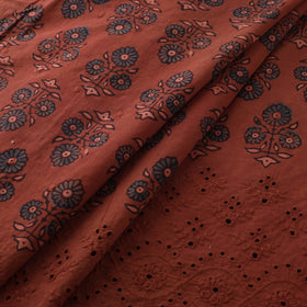 Natural Dyed Hand Block Print Ajrakh Cotton Hakoba Fabric 51