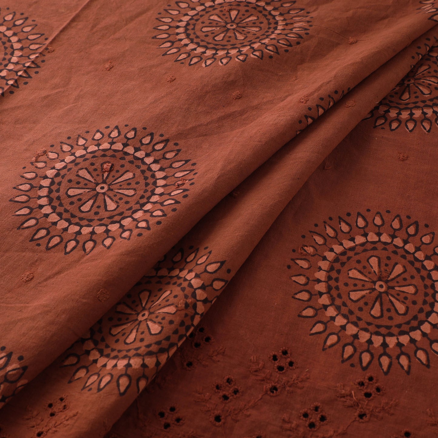 Natural Dyed Hand Block Print Ajrakh Cotton Hakoba Fabric 50