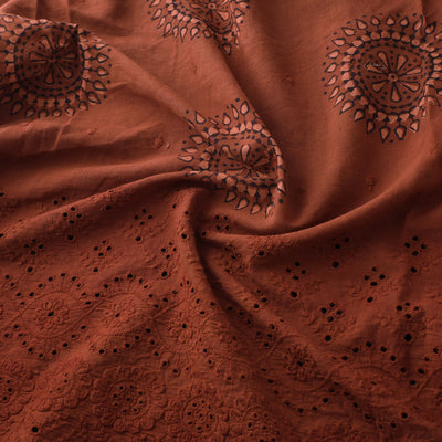 Natural Dyed Hand Block Print Ajrakh Cotton Hakoba Fabric 50