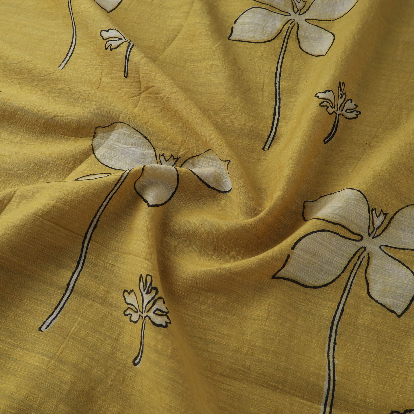 Akola Hand Block Printed Handloom Chanderi Slub Fabric 10