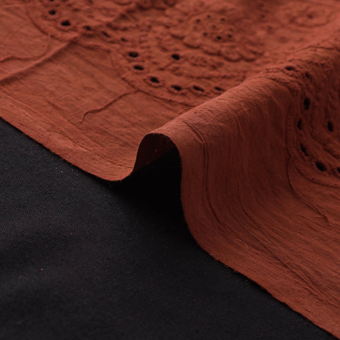 Natural Dyed Hand Block Print Ajrakh Cotton Hakoba Fabric 50