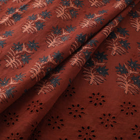 Natural Dyed Hand Block Print Ajrakh Cotton Hakoba Fabric 53