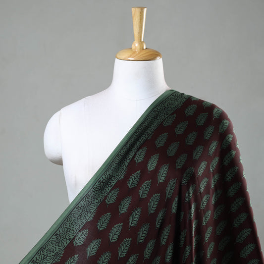 Green - Bagh Block Printed Modal Silk Fabric