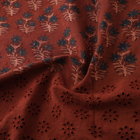 Natural Dyed Hand Block Print Ajrakh Cotton Hakoba Fabric 53